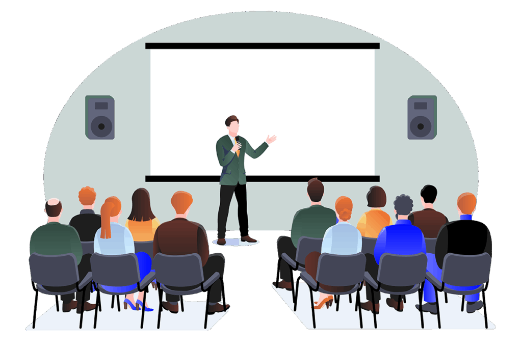 trainer in front of a group